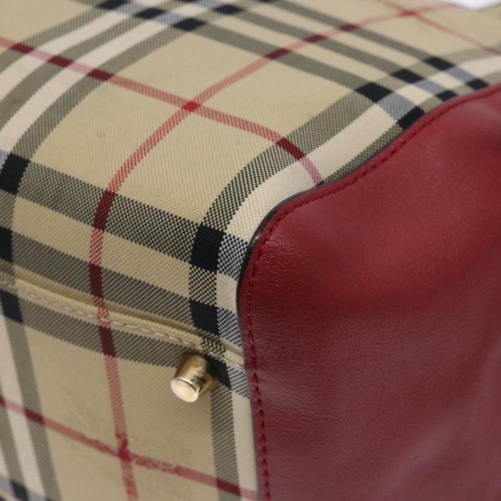 BURBERRY Nova Check Tote Bag Nylon Beige Gold Auth 131730 - Picture 15 of 16